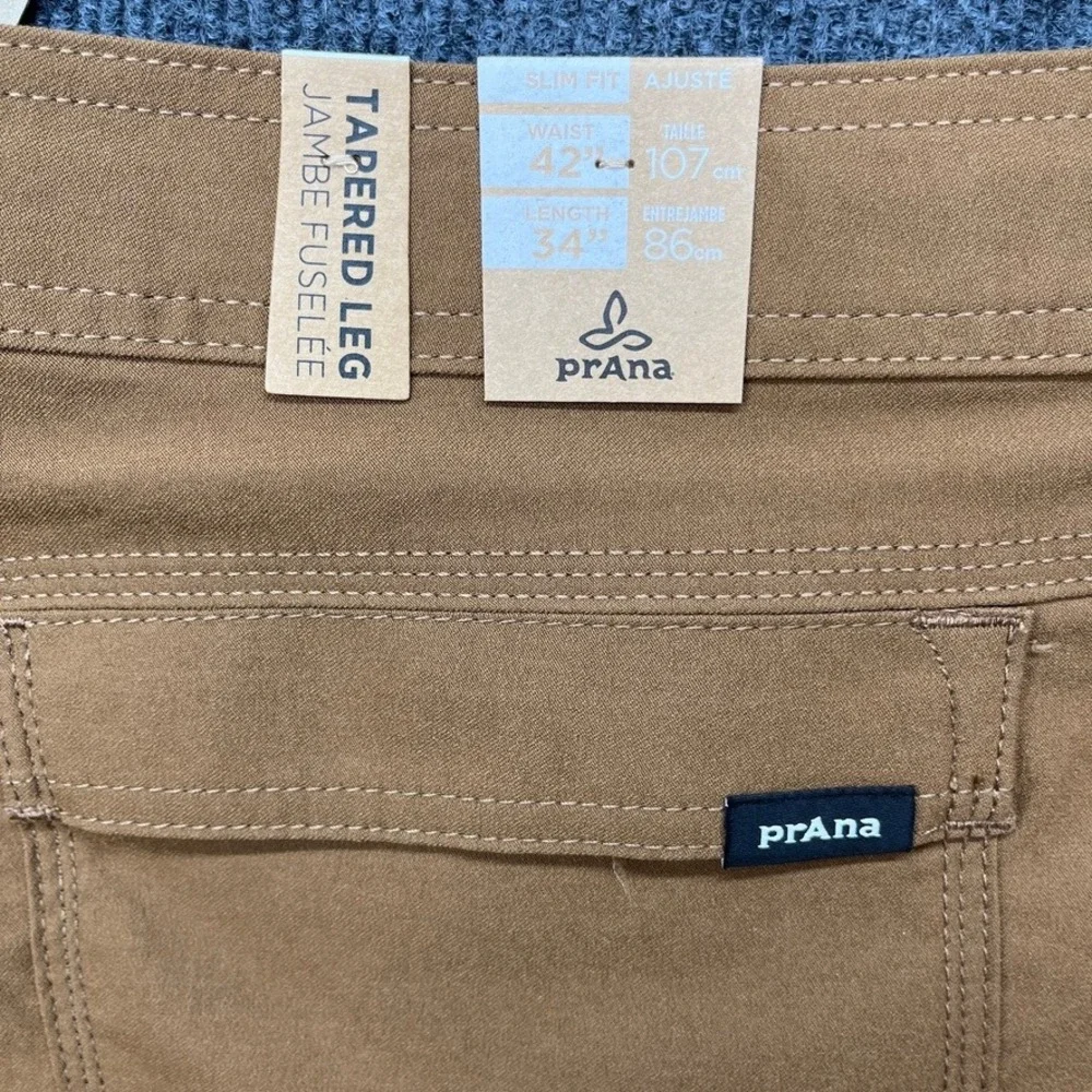 prAna Stretch Zion Slim Pant II Mens 42x34 Sepia Tan Hiking Cargo Pants NWT